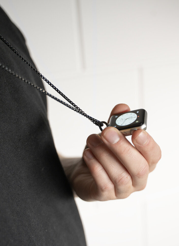Strap-it Apple Watch Kette mit Herz (Schwarz)