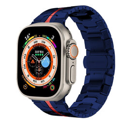 Strap-it® Apple Watch Stahl Ironband (Blau/Rot) Strap-it® Apple Watch Stahl Ironband (Blau/Rot)