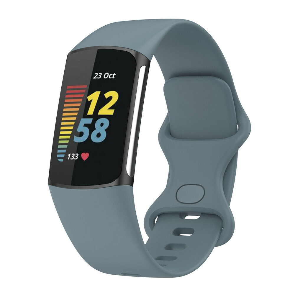Strap-it® Strap-it Fitbit Charge 6 Silikon Armband (Graublau)
