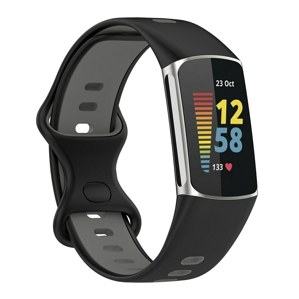 Strap-it® Strap-it Fitbit Charge 6 Sport Armband (Schwarz/Grau) Strap-it® Strap-it Fitbit Charge 6 Sport Armband (Schwarz/Grau)