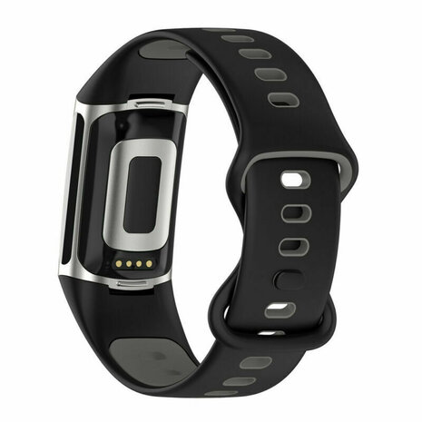 Strap-it® Strap-it Fitbit Charge 6 Sport Armband (Schwarz/Grau) Strap-it® Strap-it Fitbit Charge 6 Sport Armband (Schwarz/Grau)