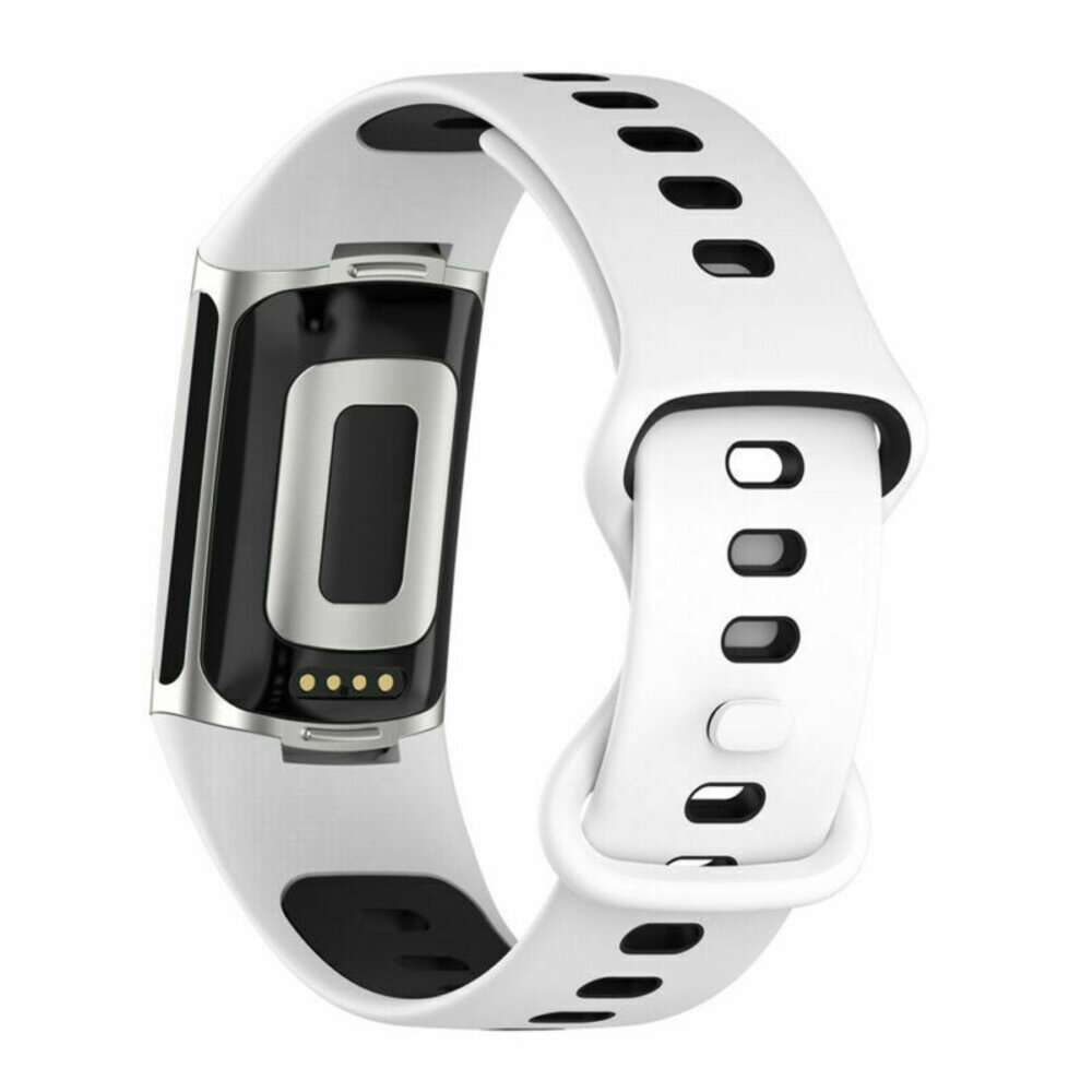 Strap-it® Strap-it Fitbit Charge 6 Sport Armband (Weiß/Schwarz) Strap-it® Strap-it Fitbit Charge 6 Sport Armband (Weiß/Schwarz)