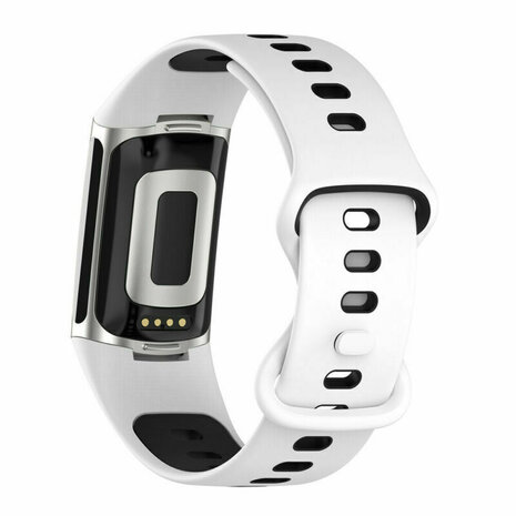 Strap-it® Strap-it Fitbit Charge 6 Sport Armband (Weiß/Schwarz) Strap-it® Strap-it Fitbit Charge 6 Sport Armband (Weiß/Schwarz)