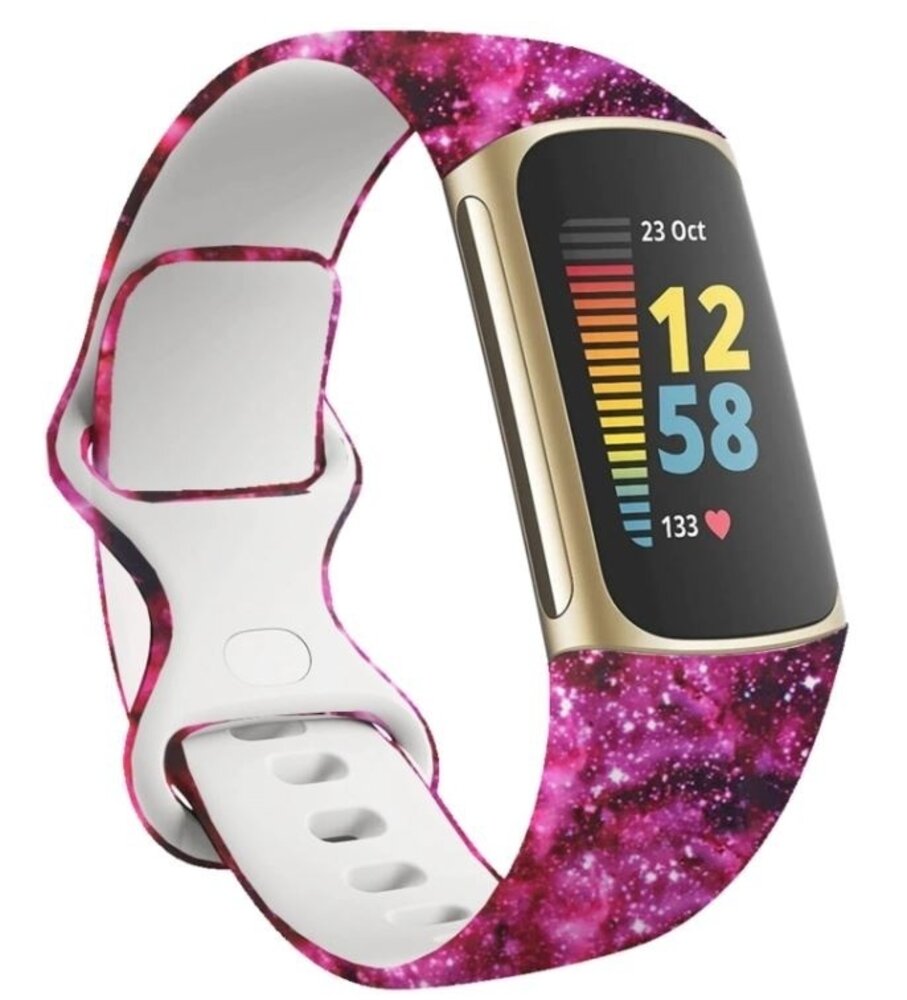 Strap-it® Strap-it Pink Galaxy Fitbit Charge 6 Armband