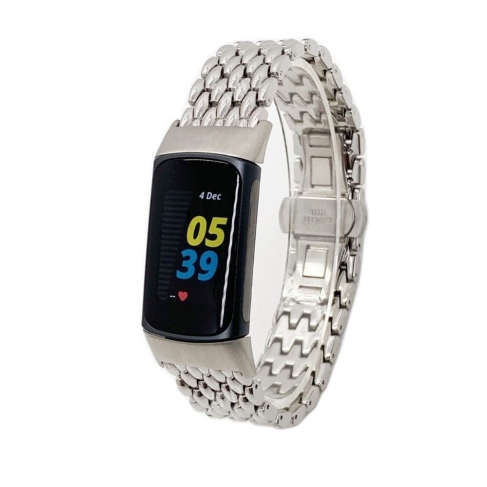 Strap-it® Strap-it Fitbit Charge 6 Drachen Stahlarmband (Silber) Strap-it® Strap-it Fitbit Charge 6 Drachen Stahlarmband (Silber)