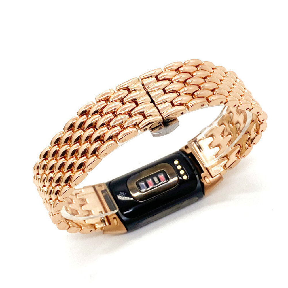 Strap-it® Strap-it Fitbit Charge 6 Drachen Stahlarmband (Roségold) Strap-it® Strap-it Fitbit Charge 6 Drachen Stahlarmband (Roségold)