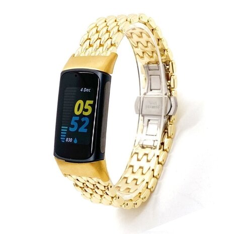 Strap-it® Strap-it Fitbit Charge 6 Drachen Stahlarmband (Gold) Strap-it® Strap-it Fitbit Charge 6 Drachen Stahlarmband (Gold)