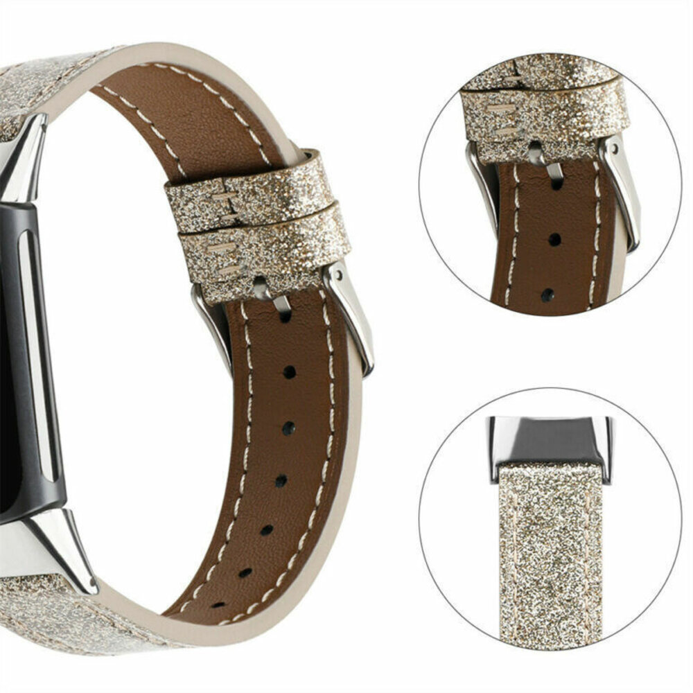 Strap-it® Strap-it Fitbit Charge 6 Leder Armband (Gold) Strap-it® Strap-it Fitbit Charge 6 Leder Armband (Gold)