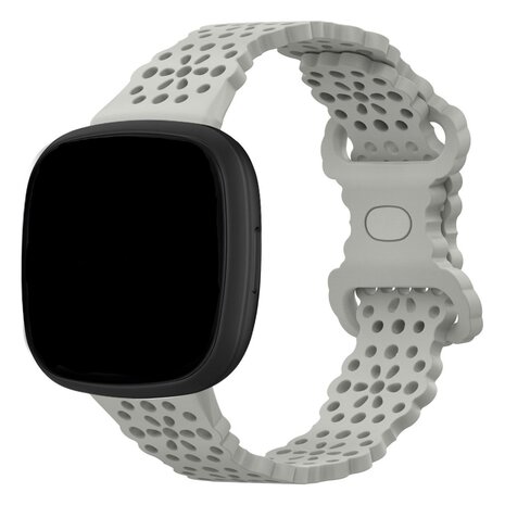 Strap-it® Strap-it Fitbit Sense 2 Gemustertes Silikon Armband (Grau)