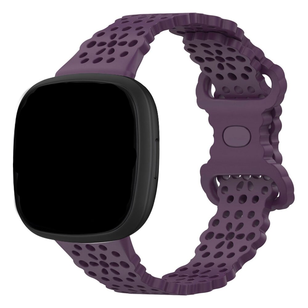 Strap-it® Strap-it Fitbit Sense 2 Gemustertes Silikon Armband (Lila)