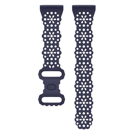 Strap-it® Strap-it Fitbit Sense 2 Gemustertes Silikon Armband (Dunkelblau) Strap-it® Strap-it Fitbit Sense 2 Gemustertes Silikon Armband (Dunkelblau)