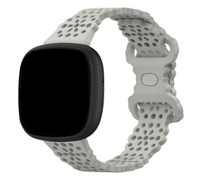 Strap-it® Fitbit Versa 4 Gemustertes Silikon Armband (Grau) Strap-it® Fitbit Versa 4 Gemustertes Silikon Armband (Grau)