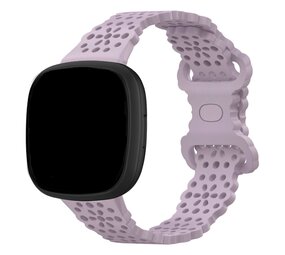 Strap-it® Fitbit Versa 4 Gemustertes Silikon Armband (Helllila) Strap-it® Fitbit Versa 4 Gemustertes Silikon Armband (Helllila)
