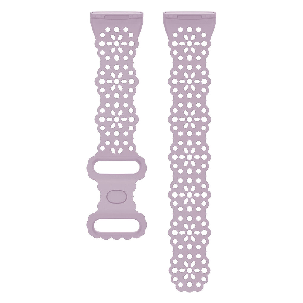 Strap-it® Strap-it Fitbit Versa 4 Gemustertes Silikon Armband (Helllila) Strap-it® Strap-it Fitbit Versa 4 Gemustertes Silikon Armband (Helllila)