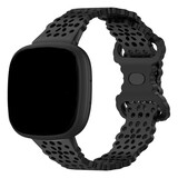 Strap-it® Fitbit Versa 4 Gemustertes Silikon Armband (Schwarz) Strap-it® Fitbit Versa 4 Gemustertes Silikon Armband (Schwarz)