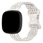 Strap-it® Strap-it Fitbit Versa 4 Gemustertes Silikon Armband (Sandrosa)