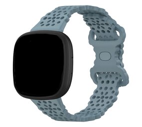 Strap-it® Fitbit Versa 4 Gemustertes Silikon Armband (Graublau) Strap-it® Fitbit Versa 4 Gemustertes Silikon Armband (Graublau)