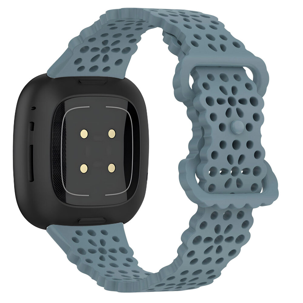 Strap-it® Strap-it Fitbit Versa 4 Gemustertes Silikon Armband (Graublau) Strap-it® Strap-it Fitbit Versa 4 Gemustertes Silikon Armband (Graublau)