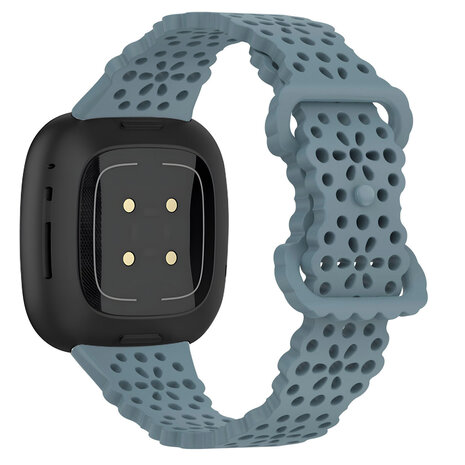 Strap-it® Strap-it Fitbit Versa 4 Gemustertes Silikon Armband (Graublau) Strap-it® Strap-it Fitbit Versa 4 Gemustertes Silikon Armband (Graublau)