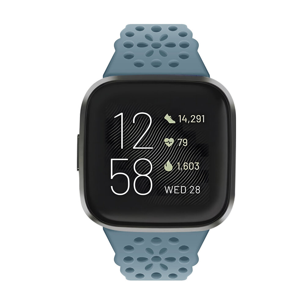 Strap-it® Strap-it Fitbit Versa 4 Gemustertes Silikon Armband (Graublau) Strap-it® Strap-it Fitbit Versa 4 Gemustertes Silikon Armband (Graublau)