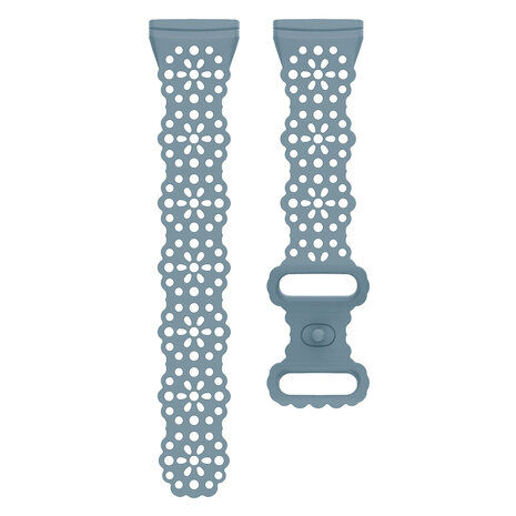 Strap-it® Strap-it Fitbit Versa 4 Gemustertes Silikon Armband (Graublau) Strap-it® Strap-it Fitbit Versa 4 Gemustertes Silikon Armband (Graublau)