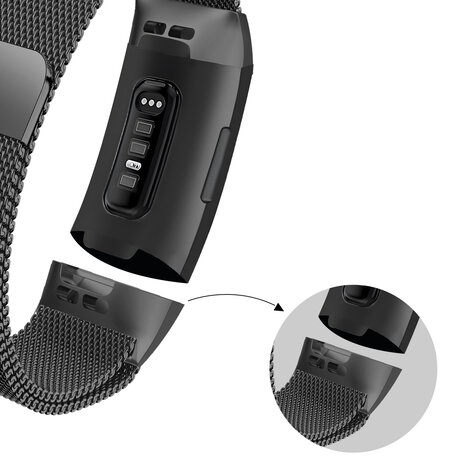 Bandz Bandz Fitbit Charge 4 Milanese Loop Armband (Schwarz) Bandz Bandz Fitbit Charge 4 Milanese Loop Armband (Schwarz)