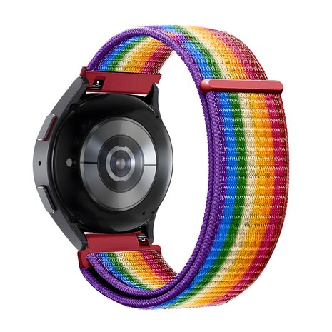 Bandz Bandz Samsung Galaxy Watch 6 44mm Nylon Loop-band (Regenbogen) Bandz Bandz Samsung Galaxy Watch 6 44mm Nylon Loop-band (Regenbogen)