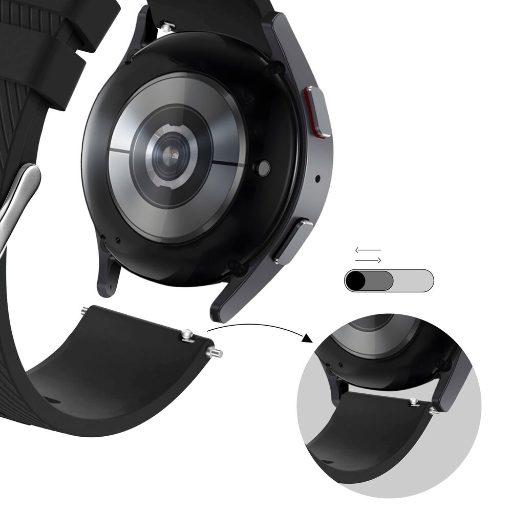 Bandz Bandz Samsung Galaxy Watch 46mm Silikon Armband 'Deluxe' (Schwarz) Bandz Bandz Samsung Galaxy Watch 46mm Silikon Armband 'Deluxe' (Schwarz)