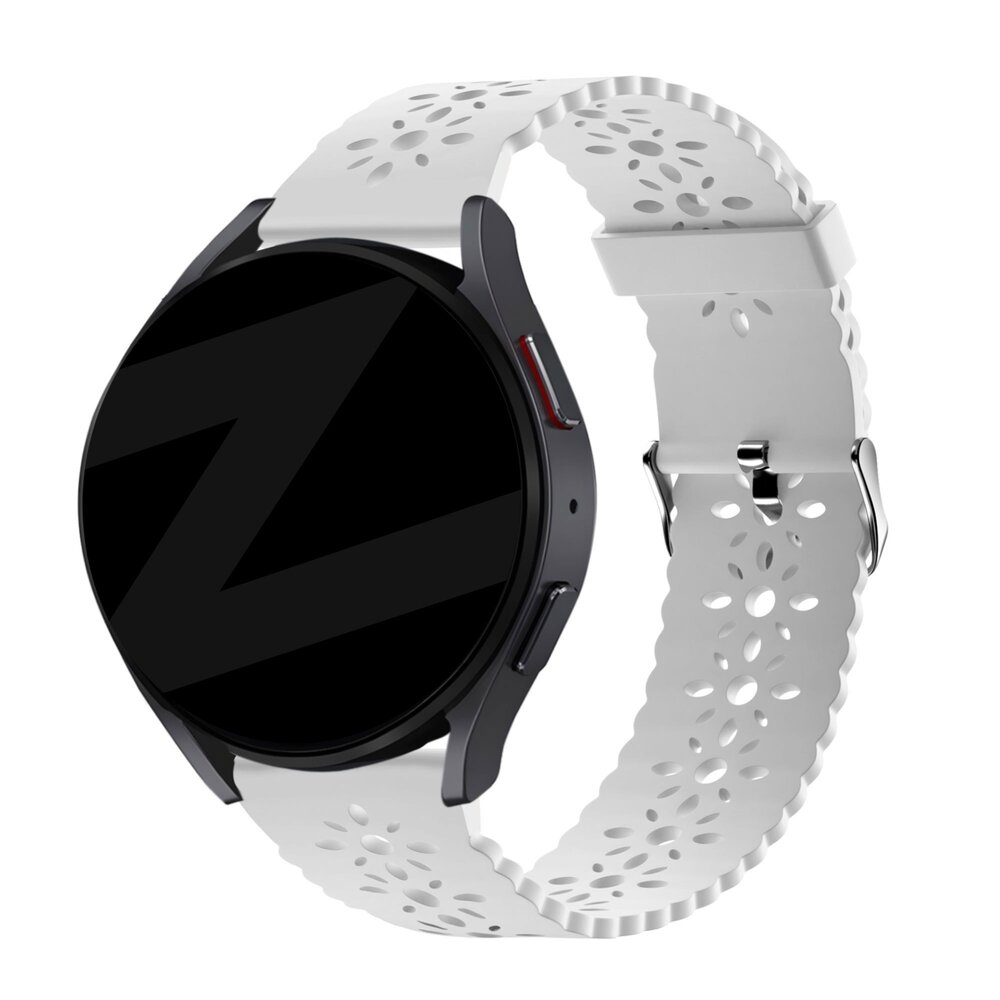 Bandz Bandz Samsung Galaxy Watch 3 41mm Silikonarmband mit Blumenmuster (Weiß)
