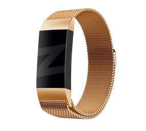 Bandz Bandz Fitbit Charge 4 Milanese Loop Armband (Roségold) Bandz Bandz Fitbit Charge 4 Milanese Loop Armband (Roségold)