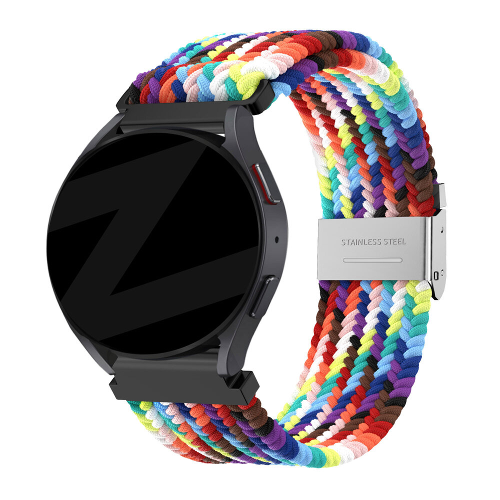 Bandz Bandz Samsung Galaxy Watch 4 44mm Woven Nylonband (Regenbogen)