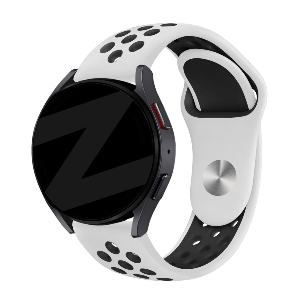 Bandz Bandz Samsung Galaxy Watch 6 Classic 43mm Sport Armband 'Deluxe' (Weiß/Schwarz)