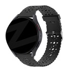 Bandz Bandz Samsung Galaxy Watch 6 Classic 47mm Silikonarmband mit Blumenmuster (Schwarz)