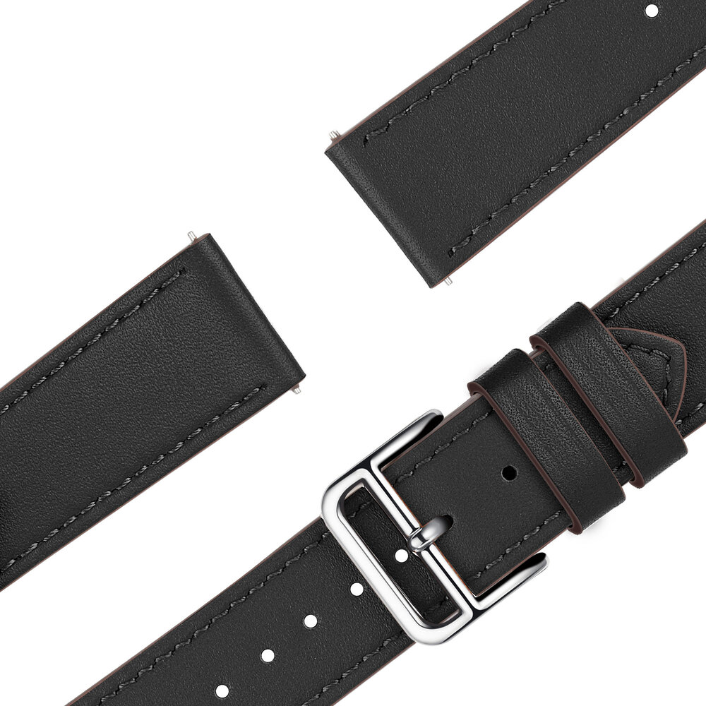 Bandz Bandz Samsung Galaxy Watch 46mm Lederarmband 'Deluxe' (Schwarz) Bandz Bandz Samsung Galaxy Watch 46mm Lederarmband 'Deluxe' (Schwarz)