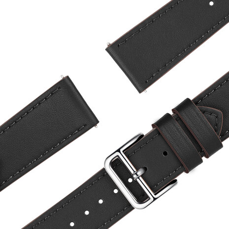Bandz Bandz Samsung Galaxy Watch 46mm Lederarmband 'Deluxe' (Schwarz) Bandz Bandz Samsung Galaxy Watch 46mm Lederarmband 'Deluxe' (Schwarz)