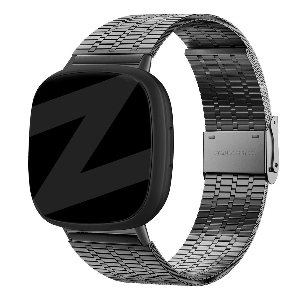 Bandz Bandz Fitbit Sense Verstellbares Stahlenarmband (Schwarz)