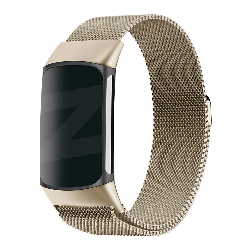 Bandz Bandz Fitbit Charge 5 Milanese Loop Armband (Sekt) Bandz Bandz Fitbit Charge 5 Milanese Loop Armband (Sekt)