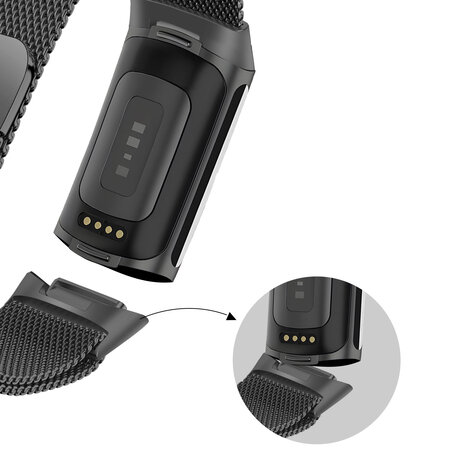 Bandz Bandz Fitbit Charge 5 Milanese Loop Armband (Schwarz) Bandz Bandz Fitbit Charge 5 Milanese Loop Armband (Schwarz)