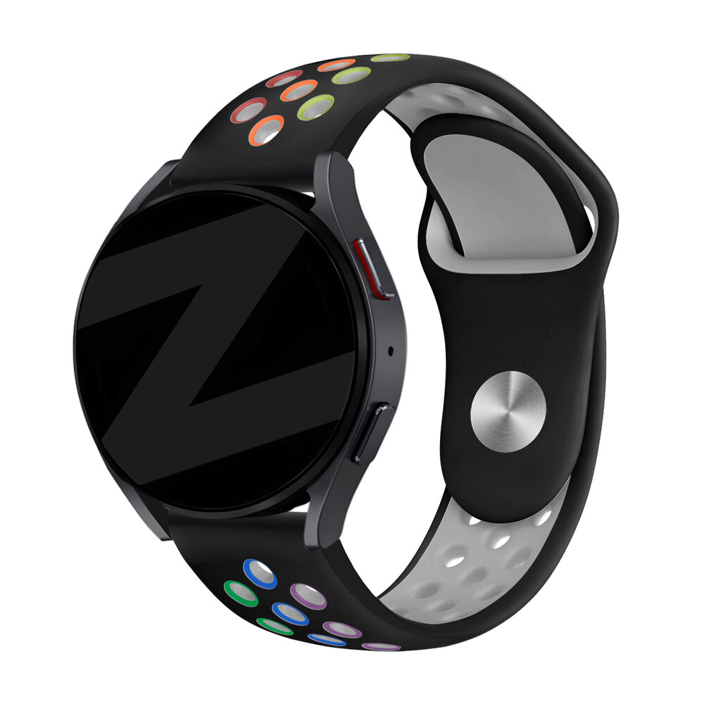 Bandz Bandz Samsung Galaxy Watch 3 41mm Sport Armband 'Deluxe' (Schwarz/Regenbogen)