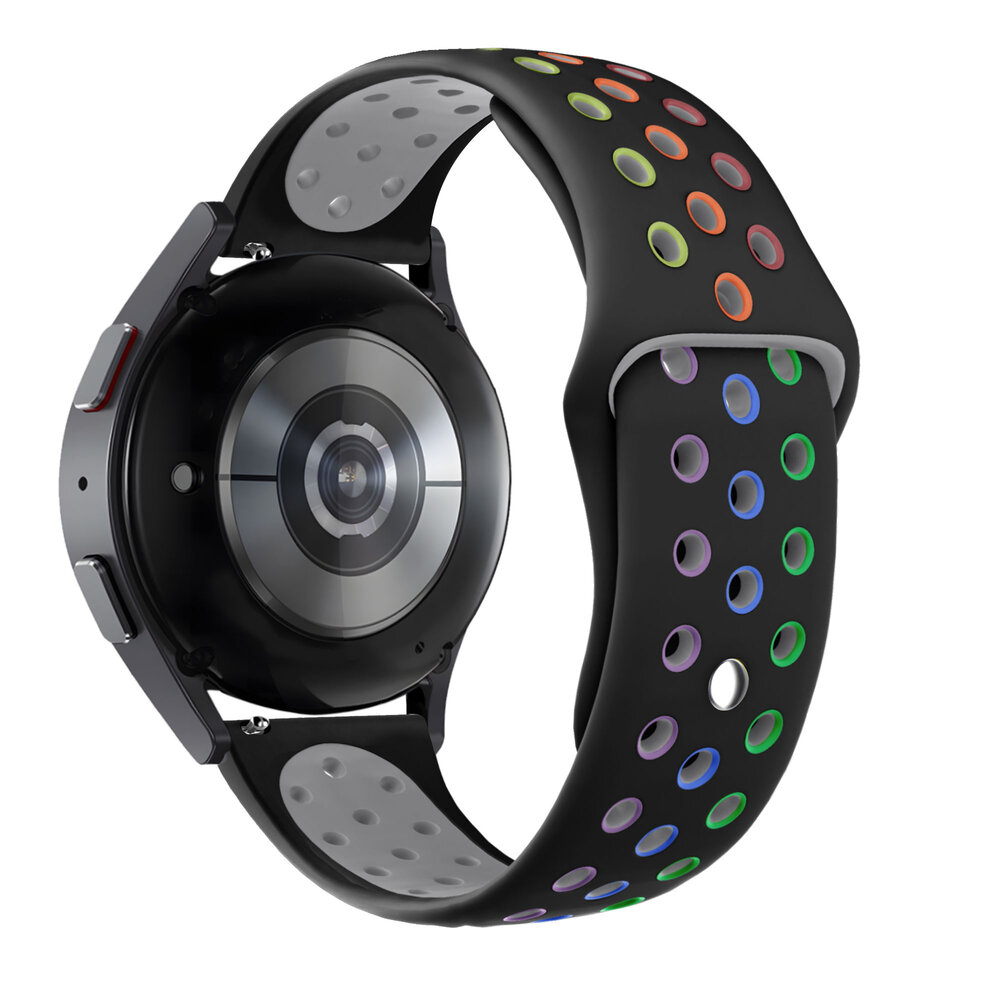 Bandz Bandz Samsung Galaxy Watch 3 41mm Sport Armband 'Deluxe' (Schwarz/Regenbogen)