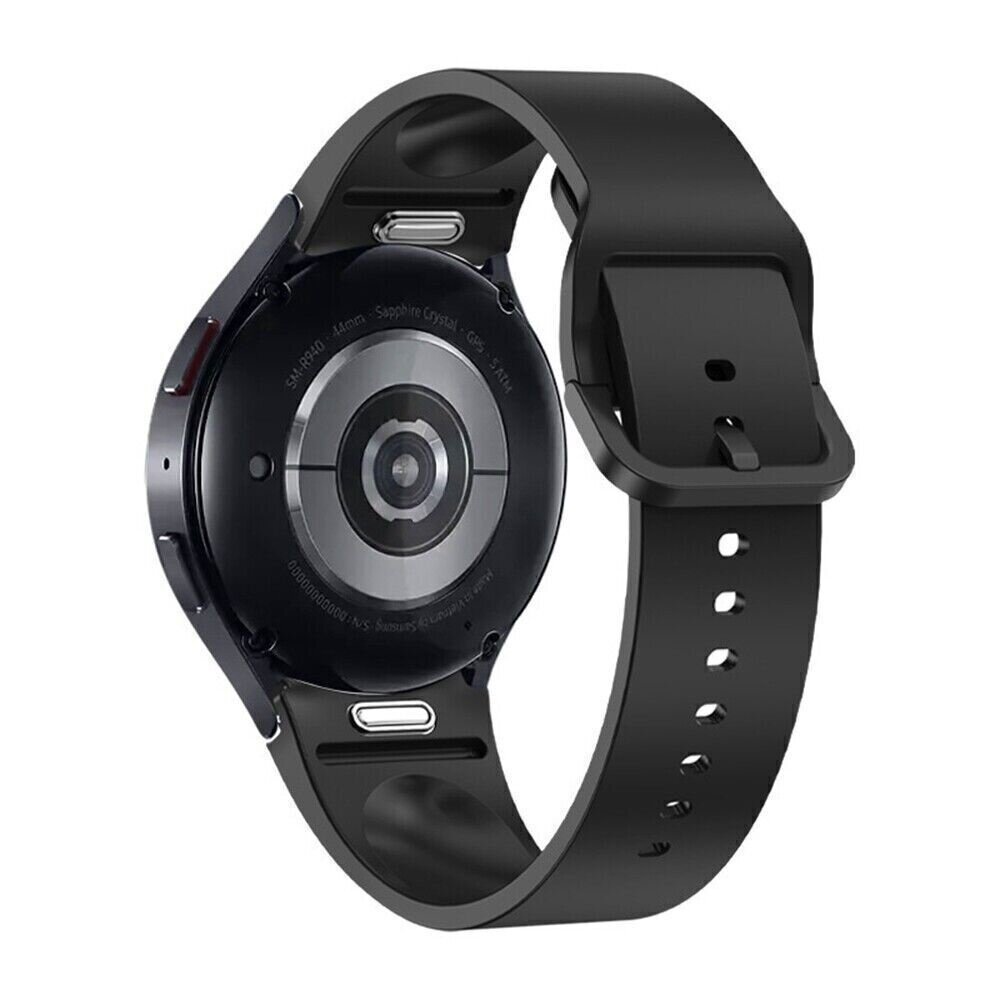 Strap-it® Strap-it Samsung Galaxy Watch 6 44mm 'One push' Silikon Armband (Schwarz)