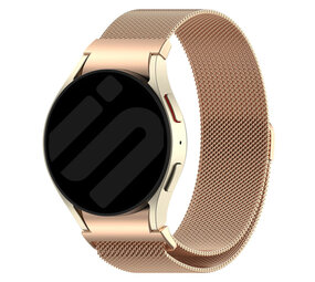 Strap-it® Samsung Galaxy Watch 4 44mm 'One push' Milanese Armband (Rosegold) Strap-it® Samsung Galaxy Watch 4 44mm 'One push' Milanese Armband (Rosegold)
