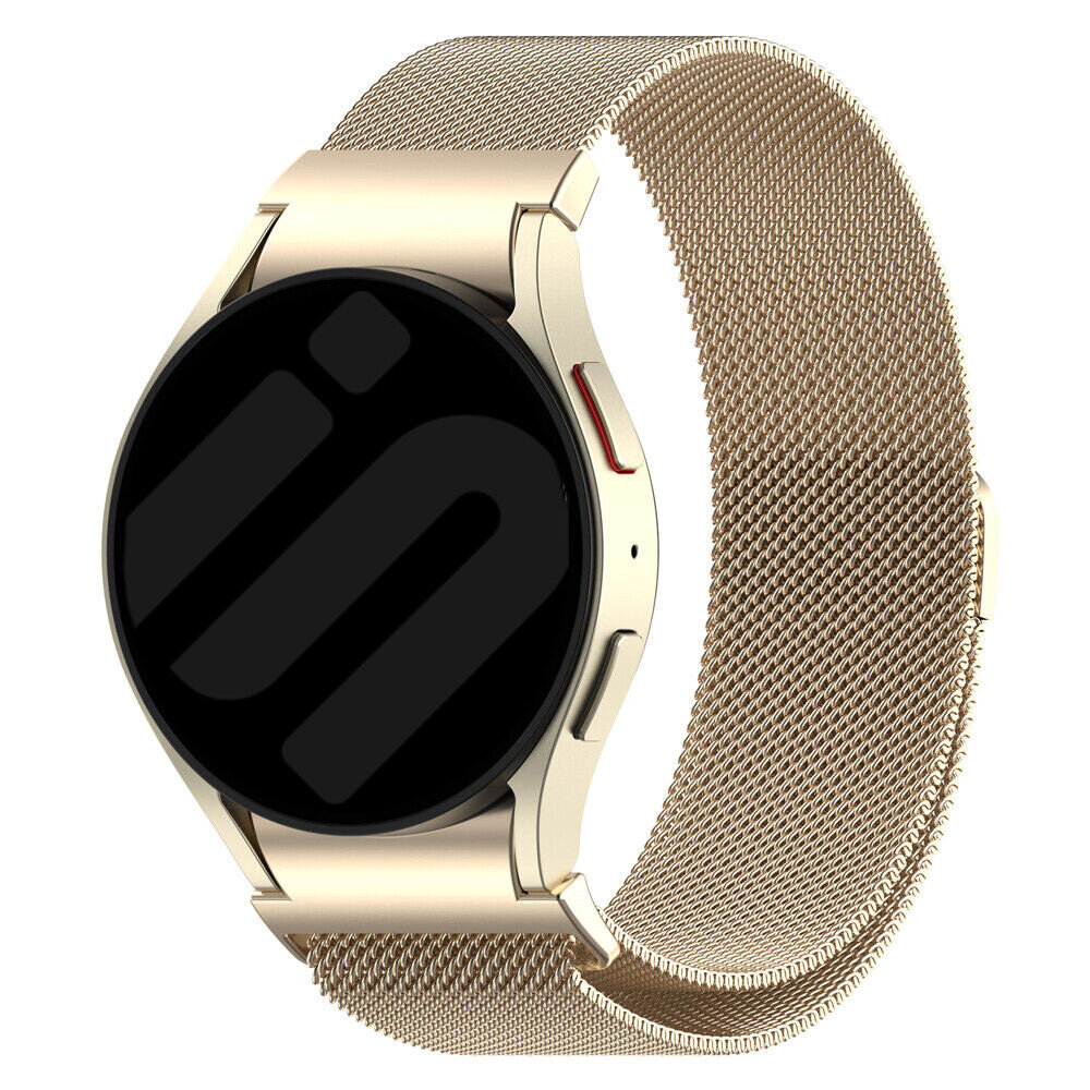 Strap-it® Strap-it Samsung Galaxy Watch 4 Classic 42mm 'One push' Milanese Armband (Champagner) Strap-it® Strap-it Samsung Galaxy Watch 4 Classic 42mm 'One push' Milanese Armband (Champagner)
