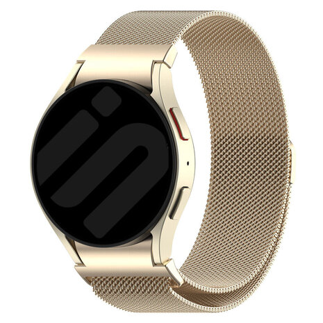 Strap-it® Strap-it Samsung Galaxy Watch 4 Classic 42mm 'One push' Milanese Armband (Champagner) Strap-it® Strap-it Samsung Galaxy Watch 4 Classic 42mm 'One push' Milanese Armband (Champagner)