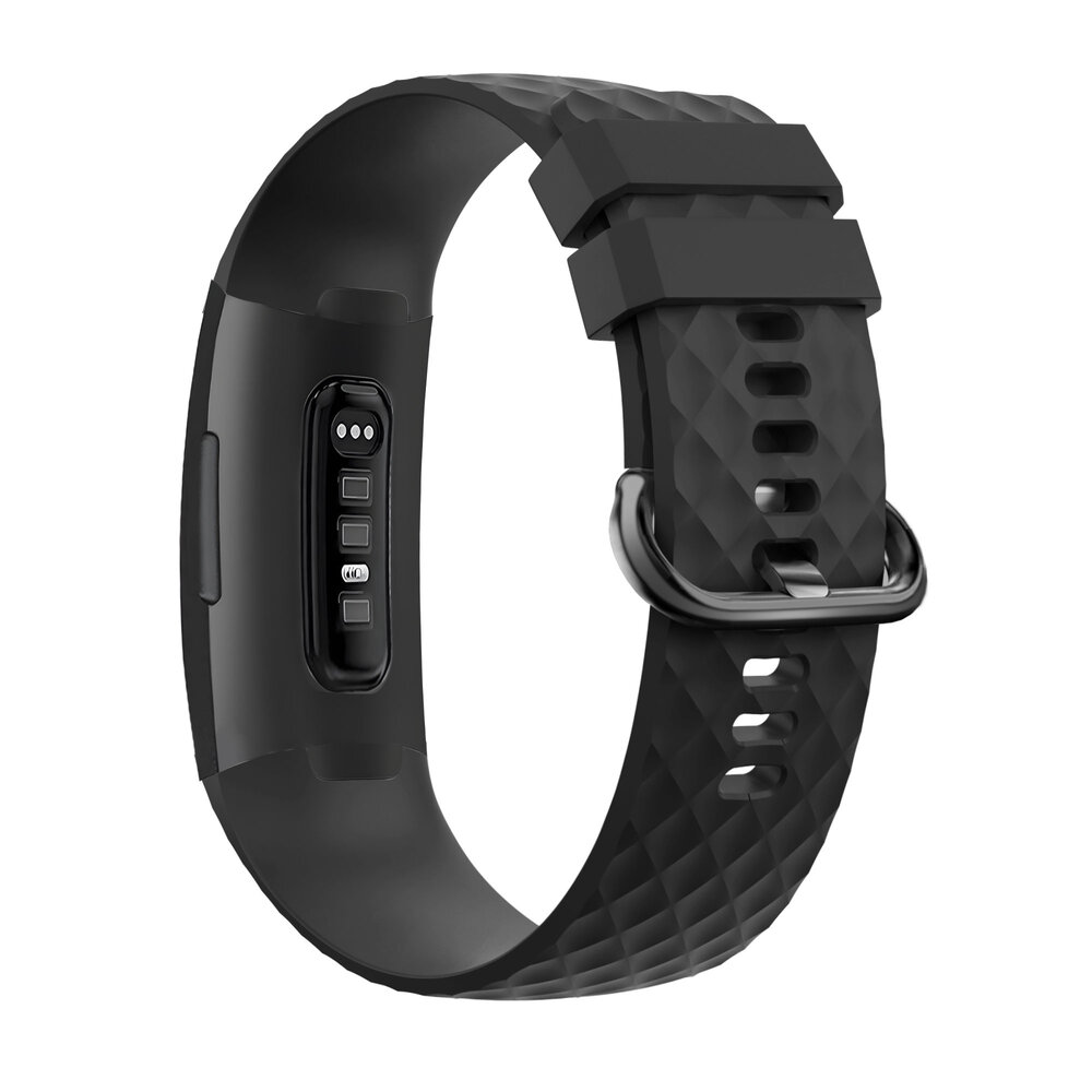 Bandz Bandz Fitbit Charge 3 Silikon Armband 'Klassisch' (Schwarz)