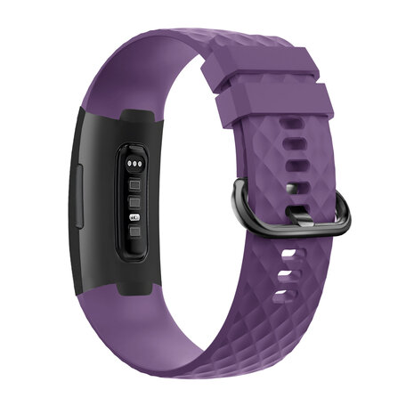 Bandz Bandz Fitbit Charge 4 Silikon Armband 'Classic' (Lila)