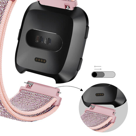 Bandz Bandz Fitbit Versa / Versa 2 Nylon Loop-band (Rosa) Bandz Bandz Fitbit Versa / Versa 2 Nylon Loop-band (Rosa)