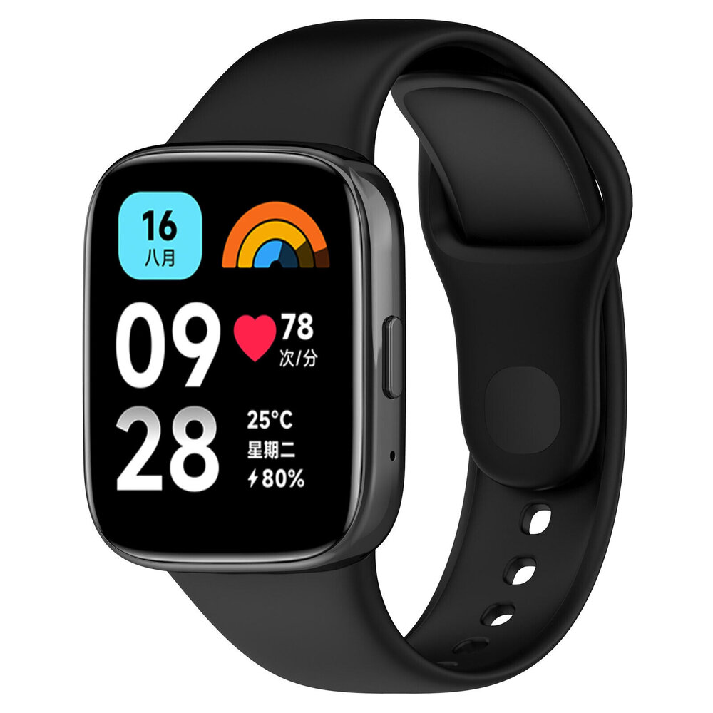 Strap-it® Strap-it Redmi Watch 3 Active / Lite Silikon Armband (Schwarz) Strap-it® Strap-it Redmi Watch 3 Active / Lite Silikon Armband (Schwarz)