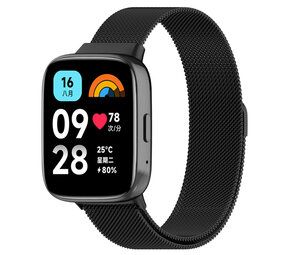 Strap-it® Redmi Watch 3 Active / Lite Milanaise Armband (Schwarz) Strap-it® Redmi Watch 3 Active / Lite Milanaise Armband (Schwarz)