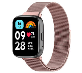 Strap-it® Redmi Watch 3 Active / Lite Milanaise Armband (Rosa) Strap-it® Redmi Watch 3 Active / Lite Milanaise Armband (Rosa)